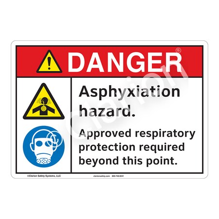 Danger Asphyxiation Safety Signs Indoor/Outdoor Flexible Polyester (ZA) 12 X 18, F1206-ZASW3